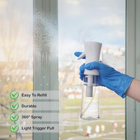 White Mist Spray Bottle Water Hair Mister Sprayer Ultra Fine Bottles Continuous for Plant Misting Aerosol Barber Cleaning Face 300ml Refillable Containers in Saudi Arabia
