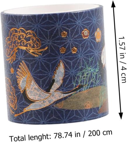 EXCEART 5 Rolls Hot Stamping Crane Tape Vintage Scrapbook Book Stickers Notebook Stickers Glitting Aesthetic Tape Gift Stickers Japanese Crane Tape Japanese Paper Tape Washi Tape for Book in Saudi Arabia