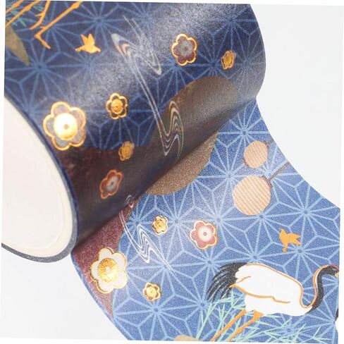 EXCEART 5 Rolls Hot Stamping Crane Tape Vintage Scrapbook Book Stickers Notebook Stickers Glitting Aesthetic Tape Gift Stickers Japanese Crane Tape Japanese Paper Tape Washi Tape for Book in Saudi Arabia