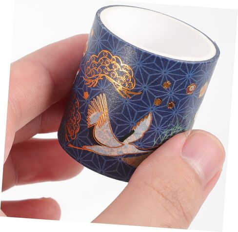 EXCEART 5 Rolls Hot Stamping Crane Tape Vintage Scrapbook Book Stickers Notebook Stickers Glitting Aesthetic Tape Gift Stickers Japanese Crane Tape Japanese Paper Tape Washi Tape for Book in Saudi Arabia