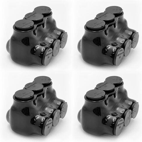 Black Insulated Splice Connector, 3 Ports, Wire Range 2-14, Single Sided Entry Electrical Power Conductor, Pre-Filled with Oxide Inhibitor Rubber Vinyl Coating, Easy Re-Entry, Multi-Wire connectors in Saudi Arabia