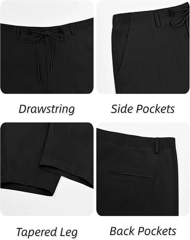 Runcati Mens Cotton Capri Pants Casual Loose Fit 3/4 Shorts Drawstring Summer Beach Chino Cropped Pants in Saudi Arabia