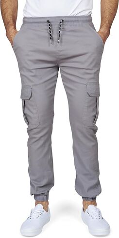 Cargo Jogger Pants for Men - Relaxed Fit Twill Joggers with Elastic Waistband and Stretch Fabric - Casual Wear in Saudi Arabia