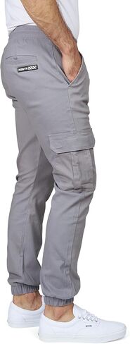 Cargo Jogger Pants for Men - Relaxed Fit Twill Joggers with Elastic Waistband and Stretch Fabric - Casual Wear in Saudi Arabia