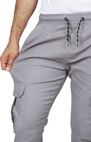 Cargo Jogger Pants for Men - Relaxed Fit Twill Joggers with Elastic Waistband and Stretch Fabric - Casual Wear in Saudi Arabia