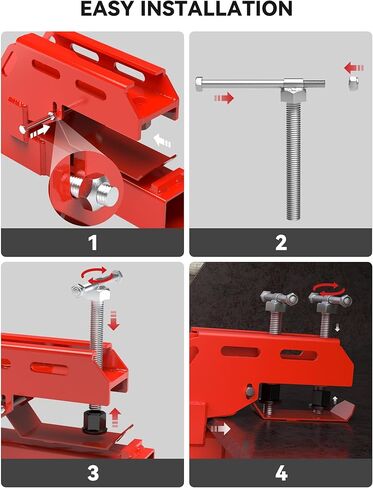 2024 New Upgraded Tractor Clamp on Trailer Hitch Receiver, Tractor Bucket Hitch Non-Slip 2" Ball Mount Adapter for Tractor Bucket Kubota Deere Bobcat, Bucket Trailer Hitch Attachment (Red) in Kuwait