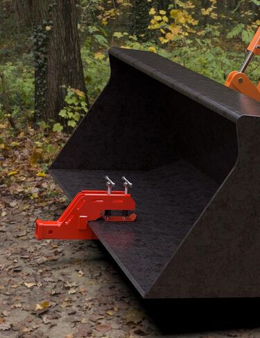 2024 New Upgraded Tractor Clamp on Trailer Hitch Receiver, Tractor Bucket Hitch Non-Slip 2" Ball Mount Adapter for Tractor Bucket Kubota Deere Bobcat, Bucket Trailer Hitch Attachment (Red) in Kuwait