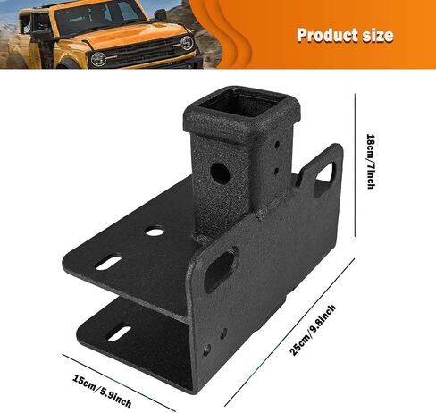 مجموعة استقبال وصلة المقطورة الخلفية مقاس 2 بوصة، خطاف سحب المصد الخلفي، ملحقات رفوف حامل البضائع لفورد برونكو للطرق الوعرة 2/4 باب 2021-2023 in Kuwait