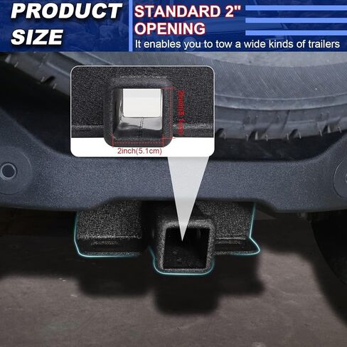 مجموعة استقبال وصلة المقطورة الخلفية مقاس 2 بوصة، خطاف سحب المصد الخلفي، ملحقات رفوف حامل البضائع لفورد برونكو للطرق الوعرة 2/4 باب 2021-2023 in Kuwait