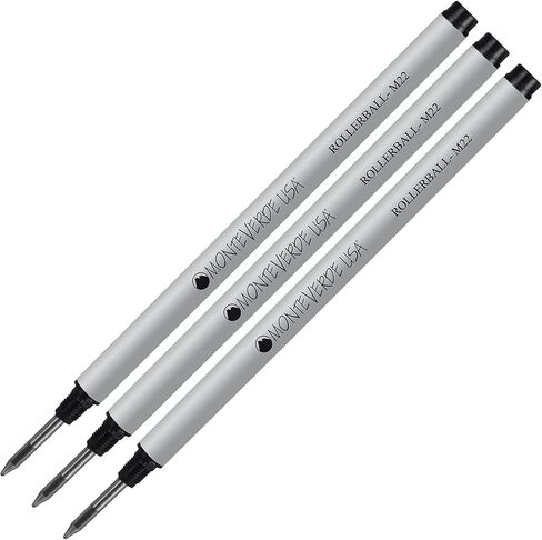 Lanier Combo Pack - 3 Pack - Monteverde® Rollerball M22 Paste Ink Refill Compatible with Most Montblanc® Style Rollerball Pens - Black (Fine Tip 0.6mm) in Saudi Arabia