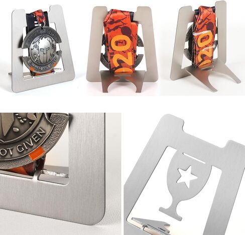 Medals Holder, Single Medal Display Rack, Stainless Steel Tabletop Medal Hanger Frame for Karate, Boxing, Softball, Baseball, Running & All Sports, Military Medals Badge Award Insignia in Saudi Arabia