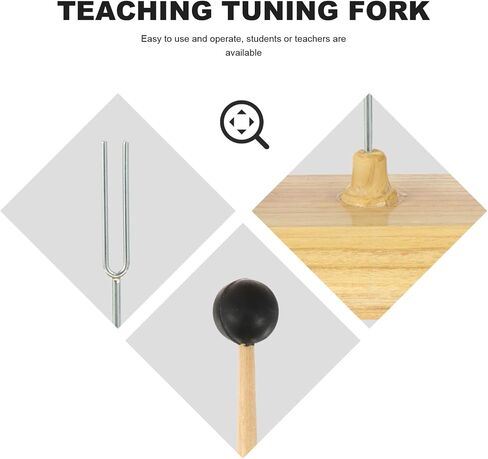 UKCOCO Wooden Speaker Resonance Tuning Fork 528hz Tuning Fork- Tuning Fork and Mallet Tuning Fork Mounted on Wooden Base with Percussion Hammer Mallet for Healing& High Frequency Tuning Fork in Saudi Arabia