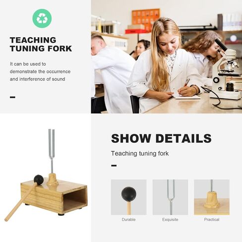 UKCOCO Wooden Speaker Resonance Tuning Fork 528hz Tuning Fork- Tuning Fork and Mallet Tuning Fork Mounted on Wooden Base with Percussion Hammer Mallet for Healing& High Frequency Tuning Fork in Saudi Arabia