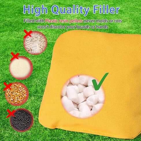 Cornhole Bags, Non Dusty Double Stitched Corn Hole Beans Bags Regulation Size Slick and Stick Bags Includes Carry Bag in Saudi Arabia