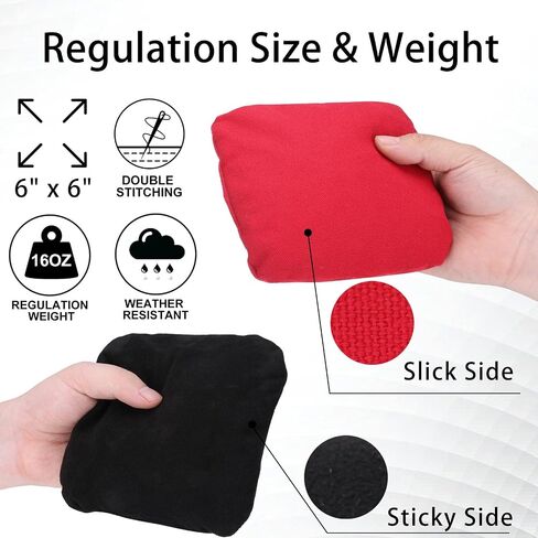 Cornhole Bags, Non Dusty Double Stitched Corn Hole Beans Bags Regulation Size Slick and Stick Bags Includes Carry Bag in Saudi Arabia