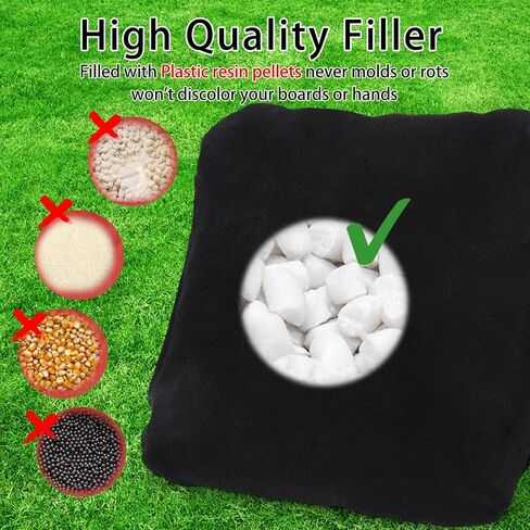 Cornhole Bags, Non Dusty Double Stitched Corn Hole Beans Bags Regulation Size Slick and Stick Bags Includes Carry Bag in Saudi Arabia