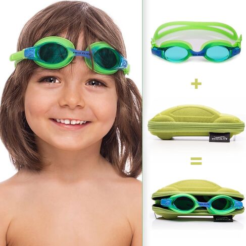 Kids Swimming Goggles - Fun and Colorful Case, Comfortable Adjustable Strap, Anti-Fog, UV Protection in Saudi Arabia