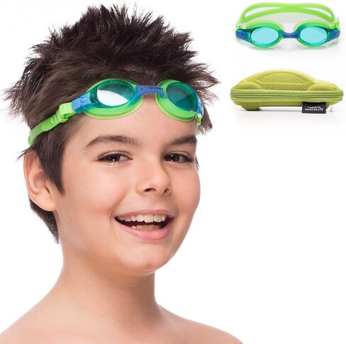 Kids Swimming Goggles - Fun and Colorful Case, Comfortable Adjustable Strap, Anti-Fog, UV Protection in Saudi Arabia