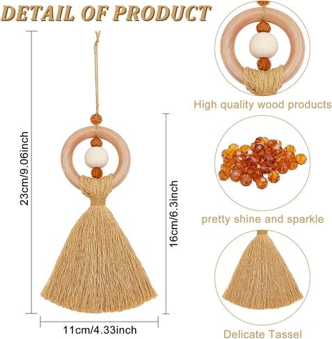 8 Set Macrame Angel Car Hanging Ornament Macrame Kit for Beginners Macrame Car Charm Handmade Boho Car Rear View Mirror Charms for Car Interior Decoration in Saudi Arabia