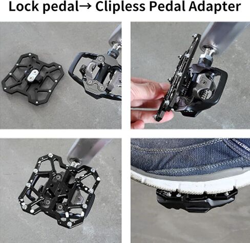 1 Pair Bike Pedal Adapter, Aluminum Alloy Bike Clipless Clip-in Platform Pedal Adapters for in Saudi Arabia