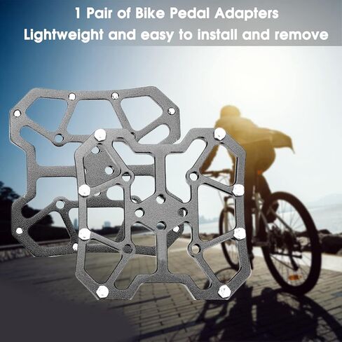1 Pair Bike Pedal Adapter, Aluminum Alloy Bike Clipless Clip-in Platform Pedal Adapters for in Saudi Arabia