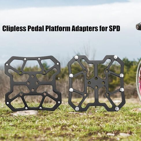 1 Pair Bike Pedal Adapter, Aluminum Alloy Bike Clipless Clip-in Platform Pedal Adapters for in Saudi Arabia