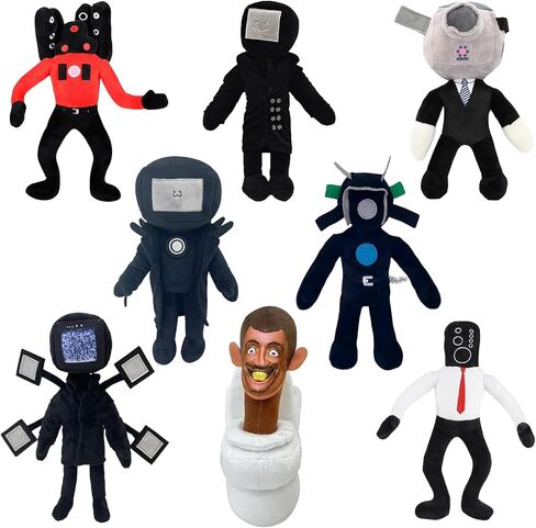Skibidi Toilet Plush, 11inch Speakerman Bosses Plushies Toys Skibidi Toilet Head Plushies Toys Beautifully Stuffed Animals Doll Gifts for Fans and Friends (8PCS) in Kuwait