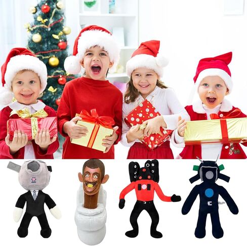 Skibidi Toilet Plush, 11inch Speakerman Bosses Plushies Toys Skibidi Toilet Head Plushies Toys Beautifully Stuffed Animals Doll Gifts for Fans and Friends (8PCS) in Kuwait