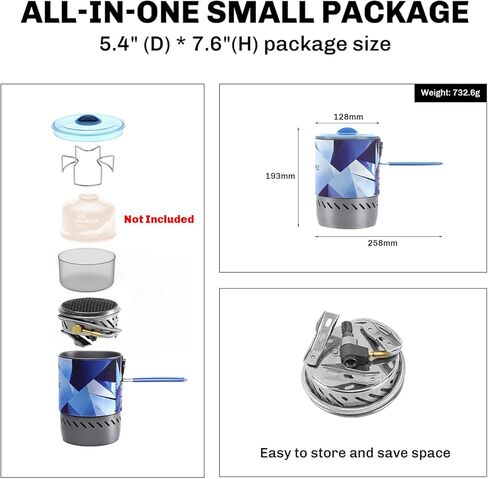 نظام موقد FireMaple Mars المشع، موقد للتخييم وحقائب الظهر، نظام طهي مقاوم للرياح مع منظم الضغط، مثالي للتخييم والمشي لمسافات طويلة والرحلات وصيد الأسماك والاستخدام في حالات الطوارئ in Kuwait