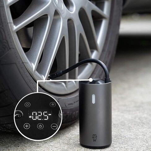2021 VCUTECH Cordless Speed Air Pump, Portable Cordless Tire Inflator with Pressure Gauge, LCD Display Air Compressor for Cars, Bicycles Tires and Inflatables, with Emergency LED Light in Saudi Arabia