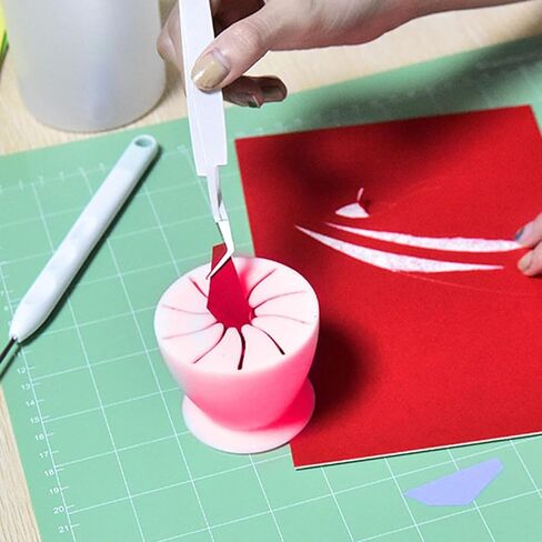 Pink Weeding Scrap Collector, Suctioned Vinyl Weeding Scrap Collector, Soft Silicone Vinyl Weeding Tools, Vinyl Scrap Collector, Scrap Holder Box for Craft Adhesive Vinyl in Saudi Arabia