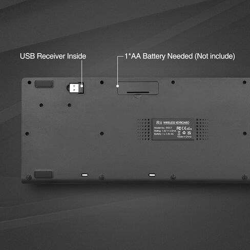 لوحة مفاتيح Rii اللاسلكية، لوحة مفاتيح كمبيوتر كاملة الحجم مريحة 2.4G، لوحة مفاتيح USB خارجية صامتة لاسلكية متوافقة مع كمبيوتر محمول يعمل بنظام Windows Chrome، كمبيوتر مكتبي، كمبيوتر محمول Chromebook... in Kuwait