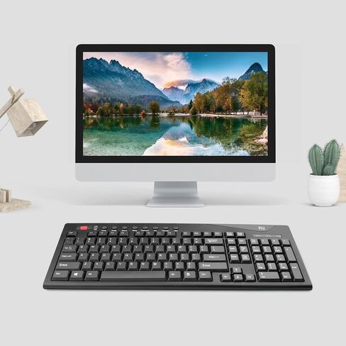 لوحة مفاتيح Rii اللاسلكية، لوحة مفاتيح كمبيوتر كاملة الحجم مريحة 2.4G، لوحة مفاتيح USB خارجية صامتة لاسلكية متوافقة مع كمبيوتر محمول يعمل بنظام Windows Chrome، كمبيوتر مكتبي، كمبيوتر محمول Chromebook... in Kuwait