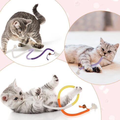 Rope Cat Toys, 6 Pack Catnip Toy Bite Rope, Cotton Rope Cat Toys for Indoor Cats, Interactive Cat Rope Toys with Silvervine Fruit for Cats and Kittens, Interactive Cat Nip Kitty Toys 27" All Breeds in Saudi Arabia