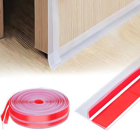 2024 Updated 9.8Ft T-Shaped Clear Weather Stripping Door Seal, Door Draft Stopper Silicone Seal Strip, Door Weather Stripping for Doors Windows and Shower Glass Gaps (9.8 Ft) in Saudi Arabia