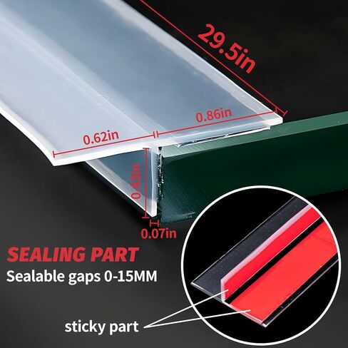 2024 Updated 9.8Ft T-Shaped Clear Weather Stripping Door Seal, Door Draft Stopper Silicone Seal Strip, Door Weather Stripping for Doors Windows and Shower Glass Gaps (9.8 Ft) in Saudi Arabia