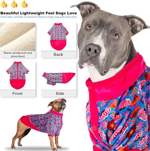 معاطف الكلاب الكبيرة من LovinPet - معطف شتوي ناعم ومريح للكلاب من الفلانيل، تحديث صديق للبشرة من القماش الكوني للفضاء الكوني باللون الأسود ملابس الكلاب لفصلي الخريف والشتاء، in Kuwait