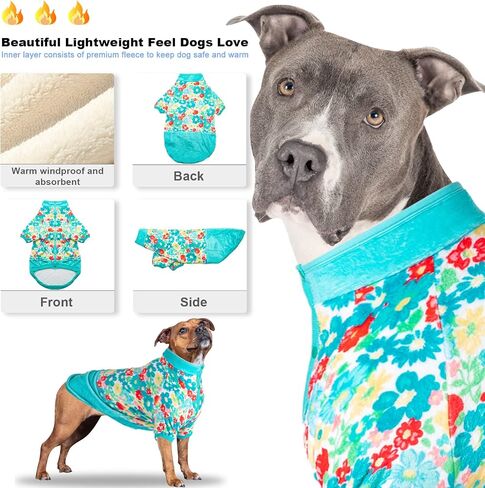 معاطف الكلاب الكبيرة من LovinPet - معطف شتوي ناعم ومريح للكلاب من الفلانيل، تحديث صديق للبشرة من القماش الكوني للفضاء الكوني باللون الأسود ملابس الكلاب لفصلي الخريف والشتاء، in Kuwait