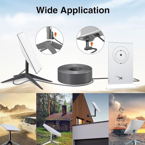 Starlink Cable for Starlink V2 Connection, 150Ft Starlink Systems Replacement Cable Cord, IP68 Waterproof Supports 1200M Protocol, Adopts Pure Copper Data Transmission (150FT/46M) in Kuwait