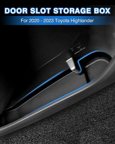منظم صينية باب السيارة لملحقات تويوتا هايلاندر 2020-2023 2024، مادة TPE، أسود، 4 قطع in Kuwait
