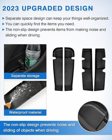 منظم صينية باب السيارة لملحقات تويوتا هايلاندر 2020-2023 2024، مادة TPE، أسود، 4 قطع in Kuwait