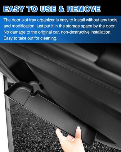 منظم صينية باب السيارة لملحقات تويوتا هايلاندر 2020-2023 2024، مادة TPE، أسود، 4 قطع in Kuwait