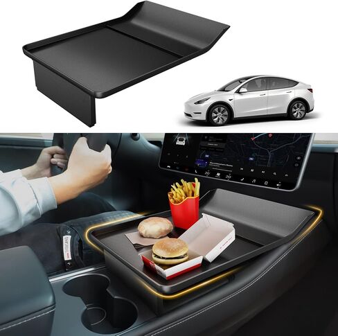 صينية وحدة التحكم المركزية لطراز Tesla Y / 3 - طاولة صينية طعام السيارة لتناول الطعام، أساسيات حمل مسطحة كبيرة أثناء الرحلات البرية، هدية لملحقات Tesla in Kuwait