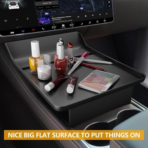 صينية وحدة التحكم المركزية لطراز Tesla Y / 3 - طاولة صينية طعام السيارة لتناول الطعام، أساسيات حمل مسطحة كبيرة أثناء الرحلات البرية، هدية لملحقات Tesla in Kuwait