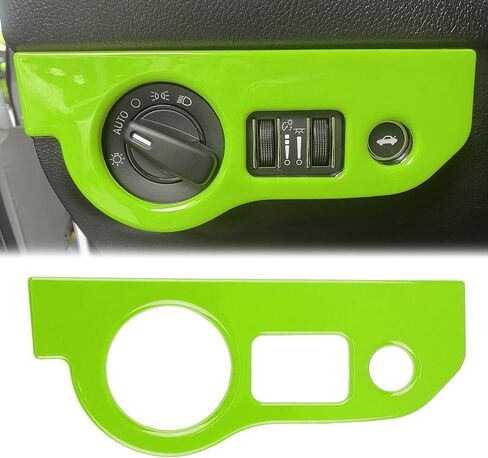 Gear Shift Panel Cover Trim &Gear Shift Knob Cover & Headlight Switches Button Cover Trim Compatible for Dodge Challenger 2015 up, ABS 3pcs(Yellow) in Saudi Arabia