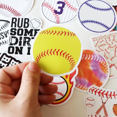 ملصقات البيسبول 50 جهاز كمبيوتر شخصى، هدايا البيسبول، هدايا البيسبول، ملصقات خوذة البيسبول، ملصقات رياضية للأطفال المراهقين الصبيان، ملحقات البيسبول، شارات الفينيل المقاومة للماء لجهاز الكمبيوتر المحمول خوذة زجاجة المياه in Kuwait