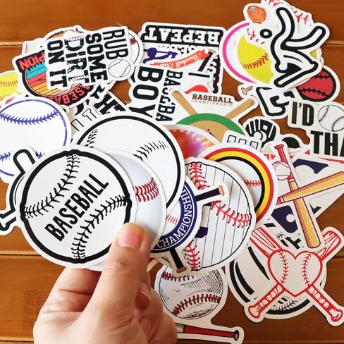 ملصقات البيسبول 50 جهاز كمبيوتر شخصى، هدايا البيسبول، هدايا البيسبول، ملصقات خوذة البيسبول، ملصقات رياضية للأطفال المراهقين الصبيان، ملحقات البيسبول، شارات الفينيل المقاومة للماء لجهاز الكمبيوتر المحمول خوذة زجاجة المياه in Kuwait