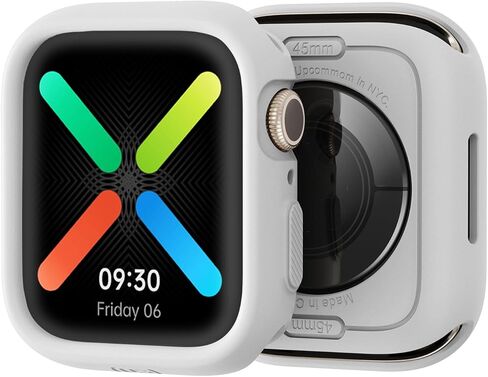 Fit-X Case Compatible with Apple Watch 45mm Series 9/8/7 Bumper Case Slim Rugged Soft TPU Protective Cover, Drop & Shockproof [Band not Included] - Onyx Black in Kuwait