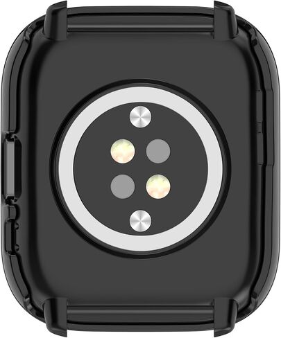 Compatible with Amazfit Active Case Cover, PC Protective Case Full Cover with HD Tempered Glass Screen Protector for Amazfit Active Watch Case (Black&Clear&Khaki) in Saudi Arabia