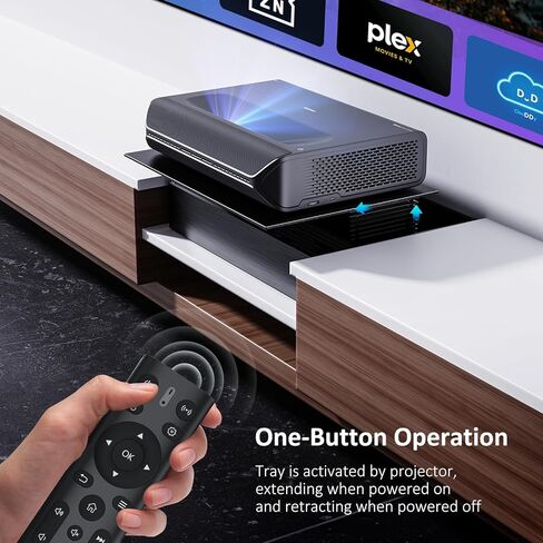 صينية رفع منزلق بمحرك NexiGo AS400 لجهاز عرض قصير جدًا (UST)، تمتد حتى 150 بوصة، تصميم تلسكوبي لصينية قابلة للسحب تلقائيًا، مزامنة ذكية مع قوة جهاز العرض in Kuwait